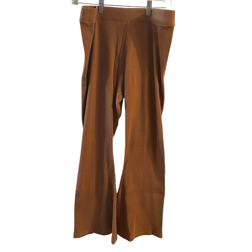 PINK Victoria's‎ Secret Brown Ribbed Flare Leggings Pants XL Short 414496-QD6